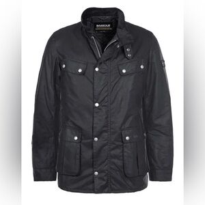 MEN’S BARBOUR INTERNATIONAL DUKE WAX JACKET SAGE COLOR MEDIUM SIZE